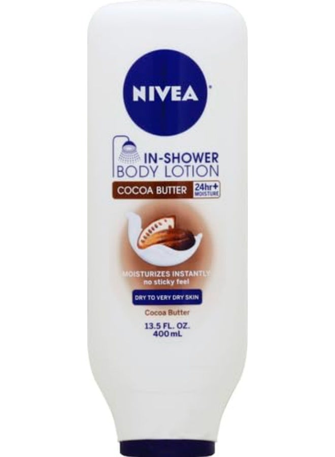 NIVEA Cocoa Butter In-Shower Body Lotion - Non-Sticky For Dry to Very Dry Skin - 400ml Bottle - Image 4